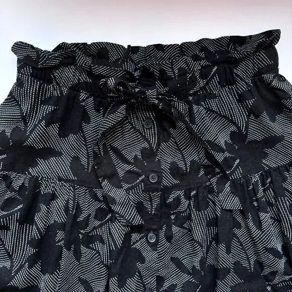 Universal Thread Black Linen Blend Button Front Midi Skirt Size M - Picture 6 of 10